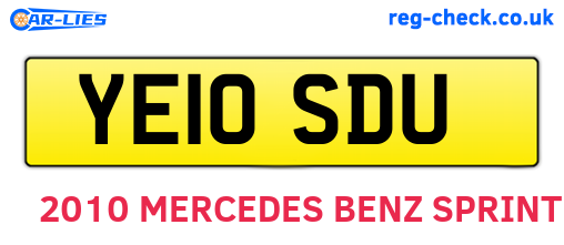 YE10SDU are the vehicle registration plates.