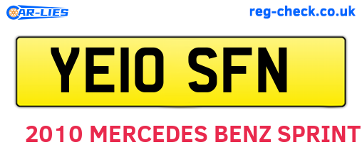 YE10SFN are the vehicle registration plates.