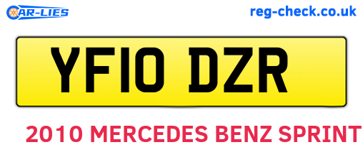 YF10DZR are the vehicle registration plates.