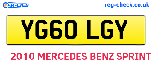 YG60LGY are the vehicle registration plates.