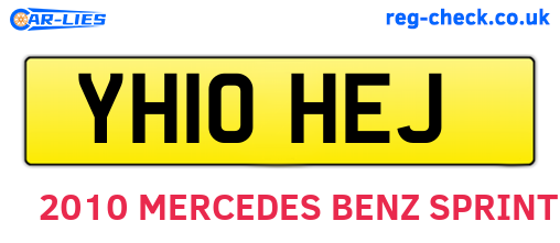 YH10HEJ are the vehicle registration plates.
