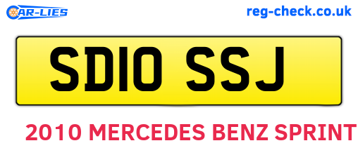 SD10SSJ are the vehicle registration plates.