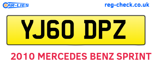 YJ60DPZ are the vehicle registration plates.