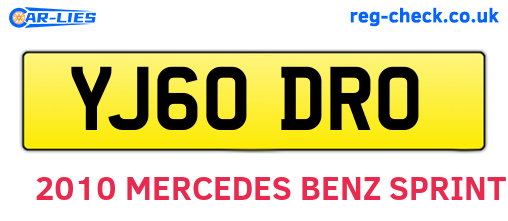 YJ60DRO are the vehicle registration plates.