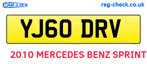 YJ60DRV are the vehicle registration plates.