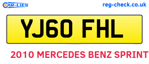 YJ60FHL are the vehicle registration plates.