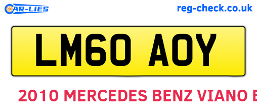 LM60AOY are the vehicle registration plates.