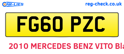 FG60PZC are the vehicle registration plates.