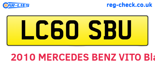 LC60SBU are the vehicle registration plates.