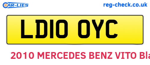 LD10OYC are the vehicle registration plates.