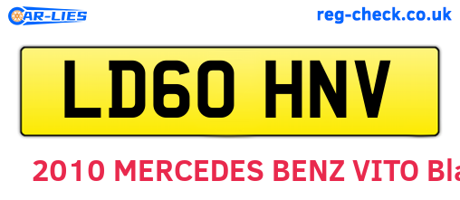 LD60HNV are the vehicle registration plates.