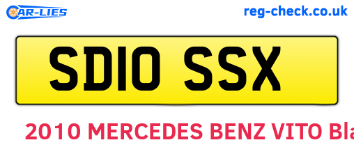 SD10SSX are the vehicle registration plates.