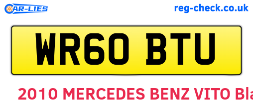 WR60BTU are the vehicle registration plates.