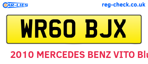 WR60BJX are the vehicle registration plates.