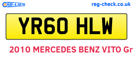 YR60HLW are the vehicle registration plates.