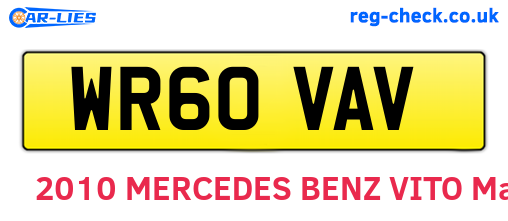 WR60VAV are the vehicle registration plates.