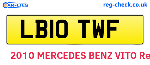LB10TWF are the vehicle registration plates.