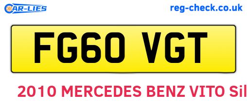 FG60VGT are the vehicle registration plates.