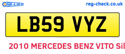 LB59VYZ are the vehicle registration plates.