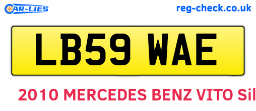 LB59WAE are the vehicle registration plates.
