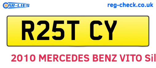 R25TCY are the vehicle registration plates.