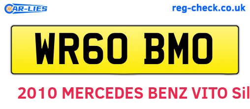 WR60BMO are the vehicle registration plates.