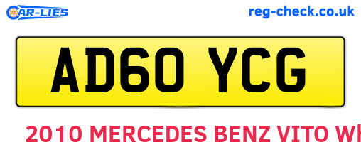 AD60YCG are the vehicle registration plates.