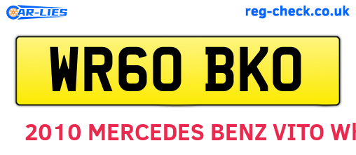 WR60BKO are the vehicle registration plates.