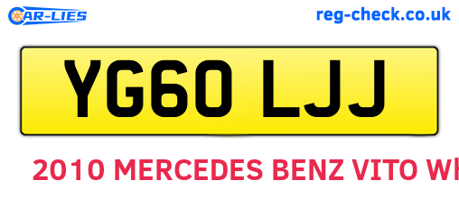 YG60LJJ are the vehicle registration plates.