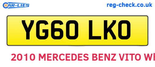 YG60LKO are the vehicle registration plates.