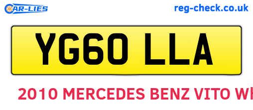YG60LLA are the vehicle registration plates.