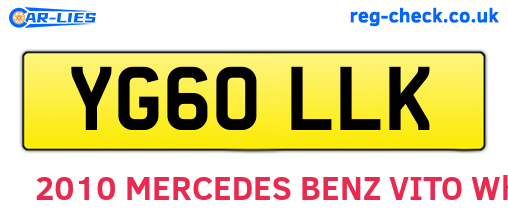YG60LLK are the vehicle registration plates.