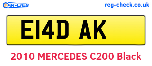 E14DAK are the vehicle registration plates.
