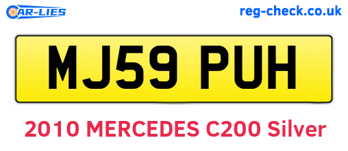 MJ59PUH are the vehicle registration plates.