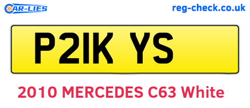 P21KYS are the vehicle registration plates.