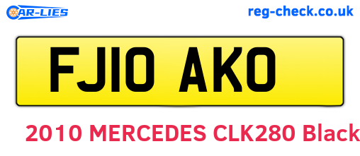 FJ10AKO are the vehicle registration plates.