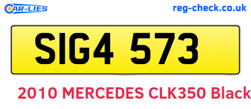 SIG4573 are the vehicle registration plates.