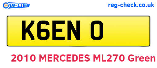 K6ENO are the vehicle registration plates.