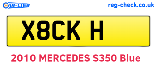 X8CKH are the vehicle registration plates.