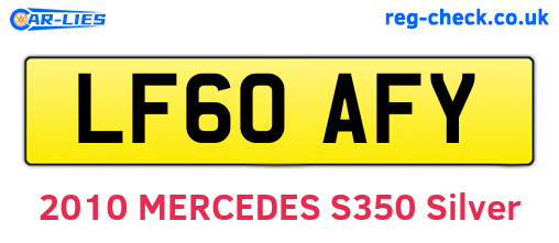 LF60AFY are the vehicle registration plates.