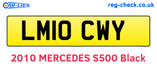 LM10CWY are the vehicle registration plates.