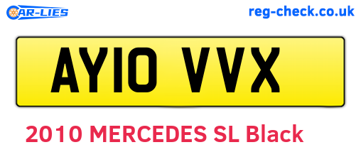 AY10VVX are the vehicle registration plates.