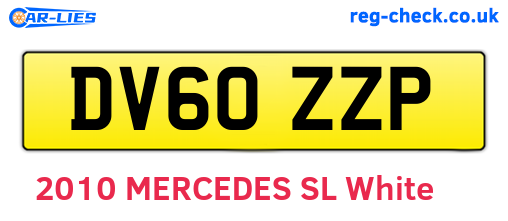 DV60ZZP are the vehicle registration plates.