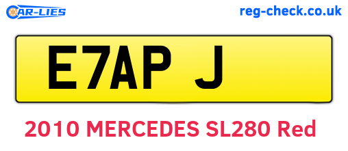 E7APJ are the vehicle registration plates.