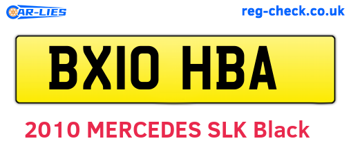 BX10HBA are the vehicle registration plates.