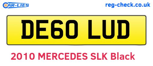 DE60LUD are the vehicle registration plates.