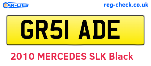 GR51ADE are the vehicle registration plates.