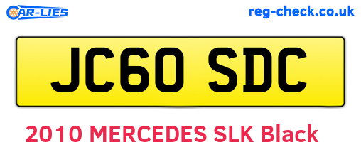 JC60SDC are the vehicle registration plates.