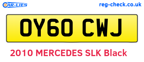 OY60CWJ are the vehicle registration plates.