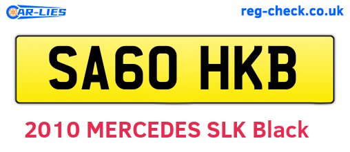 SA60HKB are the vehicle registration plates.